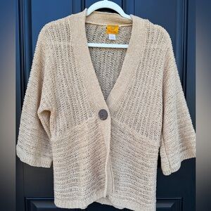 Ruby Rd. Women's Beige Knit Cardigan Sweater